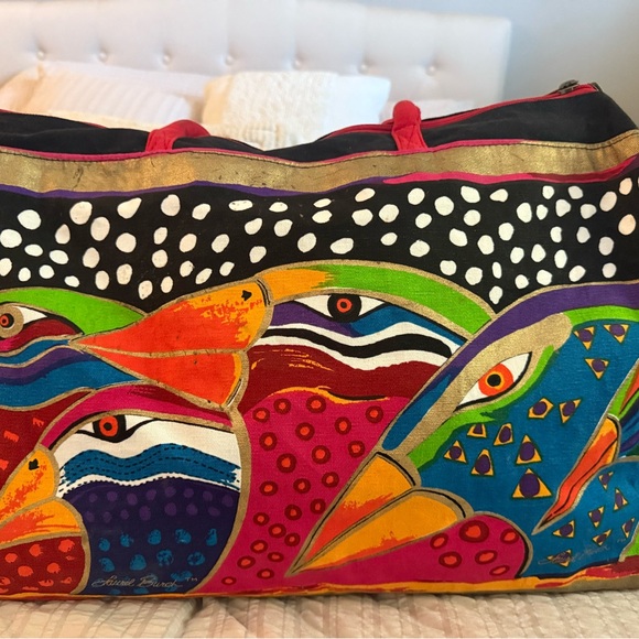 Laurel Burch Multicolor Artistic Travel Bag - Picture 1 of 6